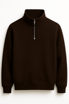 Quarter-Zipper — Dark Brown