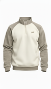 Quarter-Zipper — Slim White Khaki