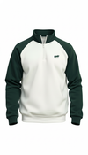Quarter-Zipper — Slim White Green